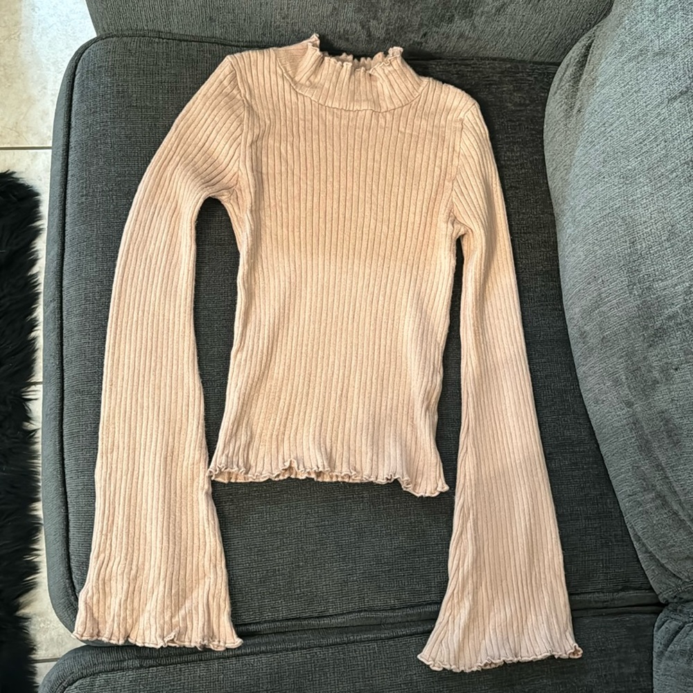Forever 21 Turtleneck Sweater Light Pink Size S